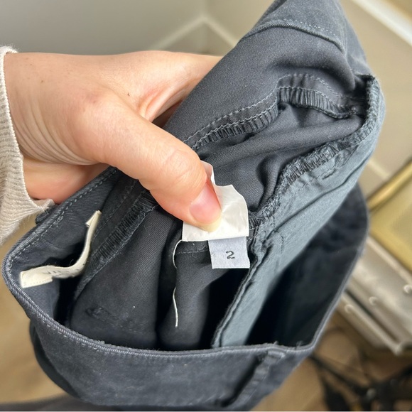 Nili Lotan Washed Black Wide Flare Leg Trouser Pant Size 2 - Picture 12 of 13